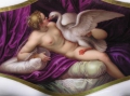 Foto 3: Porzellan Zier-Schale, Malerei Leda mit Schwan nach Gemälde von Paolo Veronese (1528-1588), Ausführung Mitte 19. Jahrhundert, wohl Gotha