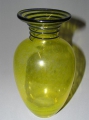 Gelbe Jugendstil Glas Vase