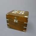 Foto 1: Spätbiedermeier Schatulle, Edelholz, Steinmarketerie, Pietra dura Technik, Andenken Carlsbad - Anno 1864