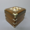 Foto 2: Spätbiedermeier Schatulle, Edelholz, Steinmarketerie, Pietra dura Technik, Andenken Carlsbad - Anno 1864