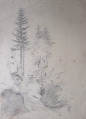 Foto 4: Rudolf Gudden (1863-1935): 5 x Blatt Genre-/Landschafts-Zeichnungen, Bleistift