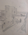 Foto 1: Rudolf Gudden (1863-1935): 7 x Blatt Landschafts- / Architektur-Entwürfe, Bleistift