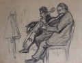 Foto 3: Rudolf Gudden (1863-1935): 6 x Blatt Porträt- und Genre-Zeichnungen / Gemälde-Vorstudie zu Blokkie Makers, Bleistift und Kohle