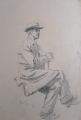 Foto 8: Rudolf Gudden (1863-1935): 6 x Blatt Porträt- und Genre-Zeichnungen / Gemälde-Vorstudie zu Blokkie Makers, Bleistift und Kohle