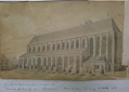 Nikolaus Christian Heinrich Dornheim (1772-1830): Ansicht Erfurt - Barfüßerkirche, getuschte Zeichnung