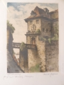 Ernst Zipperer (1888-1982): Burgeingang Meersburg am Bodensee, signierte Graphik - Farbradierung