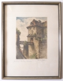 Foto 2: Ernst Zipperer (1888-1982): Burgeingang Meersburg am Bodensee, signierte Graphik - Farbradierung