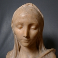 Foto 5: Agathon Léonard (1841-1923): Mädchen-Büste, französische signierte Marmor Skulptur