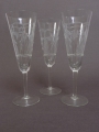 3 x Jugendstil Sektgläser / Sektflöten, um 1910