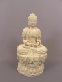 Große gemarkte asiatische Porzellan Plastik: Buddha Shakyamuni, Ende 18. Jahrhundert, China, Dehua, Blanc-de-Chine