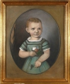 Foto 1: Louis Fritze (1810-1896): Pastell-Zeichnung, Kinder-Porträt, datiert 1883