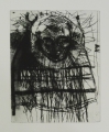 Martin Assig (* 1959): Graphik - Kaltnadel-Radierung, "Kopf", Druck Rainer Kind
