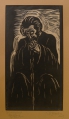 Charlotte Paula Bexten (* 1907): Graphik - Holzschnitt, "Hirte", datiert 1949