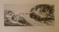 Friedrich Böttcher (* 1844): Graphik - Radierung, nach Michelangelos " Erschaffung Adams"