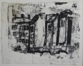 A. Brendel: Monotypie, abstrahierte Architekturskizze, datiert 1960