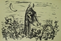 Artur Buschmann (1895-1971): Graphik - Lithographie, "Pferd am Zaun", Lackhausen bei Wesel