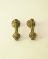 Foto 1: Paar Biedermeier Möbelbeschläge / Tropfen-Griffe, in Messing