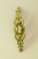 Foto 1: Jugendstil Tür-Beschlag / Schlüsselschild, um 1910, in Messing