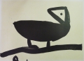 Eun Nim Ro (1946-2022): Graphik - Aquatinta-Radierung, "Vogel", Druck 1990