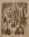 Toni Farwick (1886-1979): Graphik - Lithographie, "Kirchgang", Kunstdankblatt, "Juryfreie Kunstschau" Berlin 1921