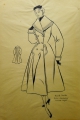Foto 1: Ursula Gericke: 2 Tuschfeder-Zeichnungen, Mode-Entwürfe, 20. Jahrhundert, Berlin
