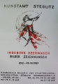 Ingeborg Heerwagen (* 1935): Graphik - Offset-Lithographie, Ausstellungsplakat "Bilder - Zeichnungen", Steglitz 1987