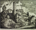 Wolfgang Hertel (1893-1984): Graphik - Holzschnitt, "Burg Abenberg"