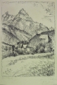 Max Hertwig (1881-1975): Graphik - Lithographie, "Der Watzmann", datiert 1921, mit Widmung