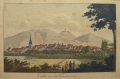 Christian Carl Ludwig Hess (1776-1853): Graphik - kolorierter Kupferstich, "Cahla und Leuchtenburg"