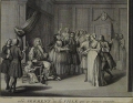 nach William Hogarth (1697-1764): Graphik - Kupferstich, "Le Serment de la Fille qui se trouve enceinte", Frankreich um 1770