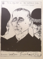 Foto 1: Horst Janssen (1929-1995): Graphik - Offset-Lithographie, Bertolt Brecht, datiert 1966, für Buchhandlung Hermann Laatzen