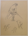 Foto 9: Max Kellerer (1905-1971): Konvolut 10 Bleistift-Zeichnungen, Bauarbeiter-Studien, datiert 1959