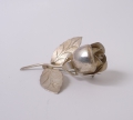 Foto 1: Brosche / Anstecker, um 1970, Rose, 925er Sterlingsilber