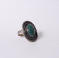 Ring, 925er Sterlingsilber, 20. Jahrhundert, türkisfarbener Cabochon