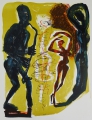 Foto 1: Helge Leiberg (* 1954): Graphik - Farblithographie, Jazz, von 1988/1990