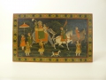 Gemälde / Tafelmalerei "Zug von Maharadscha mit Gefolge", Tempera auf Holz, Indien, 19. Jahrhundert