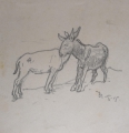 Foto 5: Rudolf Gudden (1863-1935): 8 x Blatt Tier-Studien / Gemälde-Vorstudie Rast, Bleistift
