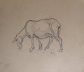 Foto 8: Rudolf Gudden (1863-1935): 8 x Blatt Tier-Studien / Gemälde-Vorstudie Rast, Bleistift