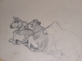 Foto 9: Rudolf Gudden (1863-1935): 8 x Blatt Tier-Studien / Gemälde-Vorstudie Rast, Bleistift