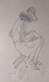 Foto 4: Rudolf Gudden (1863-1935): 4 x Blatt Frauenstudien / Aktdarstellungen, Bleistift, u.a. Motiv nach Ingres-Gemälde, Künstler-Monogramm
