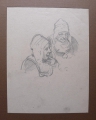 Foto 2: Rudolf Gudden (1863-1935): 7 x Blatt / mit 9 Zeichnungen, in Bleistift, holländische Sujets, Gemäldevorstudie Alpenhornbläser, Arbeiterentwürfe