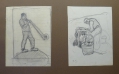 Foto 5: Rudolf Gudden (1863-1935): 7 x Blatt / mit 9 Zeichnungen, in Bleistift, holländische Sujets, Gemäldevorstudie Alpenhornbläser, Arbeiterentwürfe