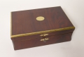 Holz Schmuck-Schatulle, 19. Jahrhundert, in Mahagoni, mit Messing-Marketerien