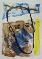 Albert Merz (* 1942): Graphik - Farblithographie, "Ohne Titel", Druck Taborpresse Berlin 1990