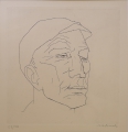 Armin Münch (* 1930): Graphik - Radierung, Porträt Arbeiter