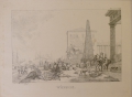 Johann Nepomuk Muxel (1790-1870): Graphik - Stich, mediterrane Hafenszene mit antiken Architekturen, nach Gemälde von Jan Baptist Weenix
