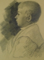Martin Hönemann (1858-1937): Bleistift-Handzeichnung "Unsere Nudel" - Knabenporträt, datiert 1900
