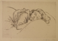Wilfried Otto (1901-1983): Graphik - Radierung, "Schlafende"