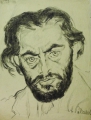 Abraham Palukst (1895-1926): Zeichnung - in Kohle, "Männer-Porträt" / "Künstler-Selbstporträt"