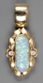 Foto 1: Kettenanhänger, 20. Jahrhundert, 585er Gelbgold, mit Edelopal und Brillanten